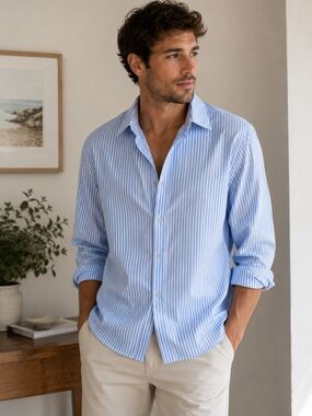 MEXX Men's Blue Stripe Button-Down Shirt